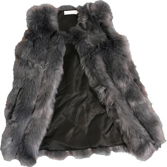 Coats | Gray Fauxfur Vest Womens 